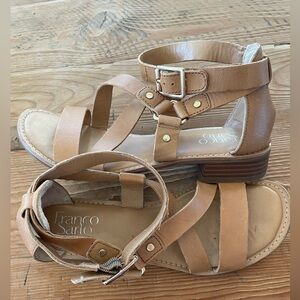Franco Sarto Camel Leather Sandals